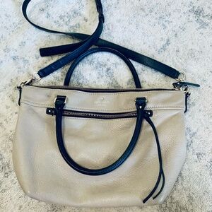 Leather Gray Beige Kate Spade Purse